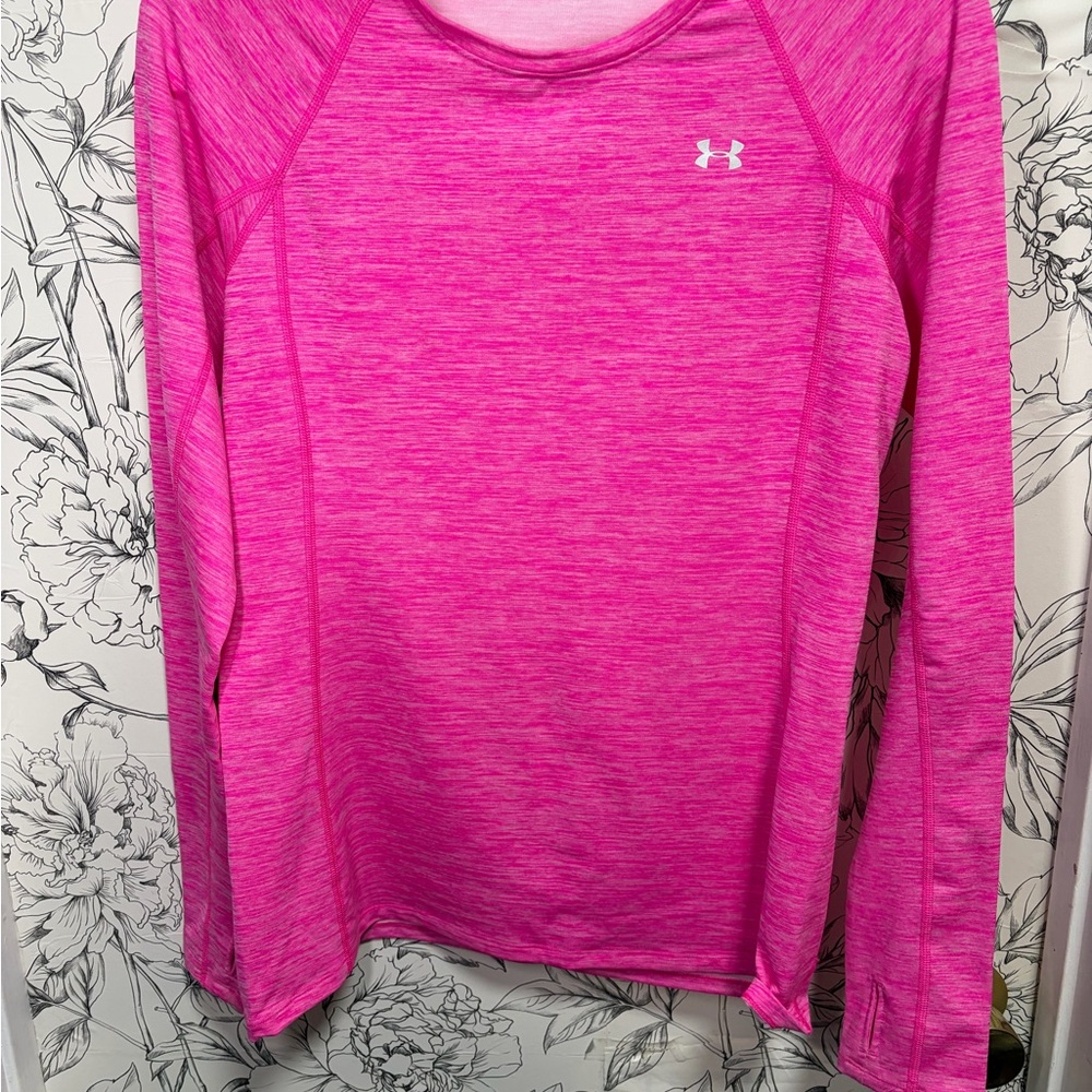 NWOT Under Armour Women's Vibrant Pink Long Sleeve Coldgear Tee